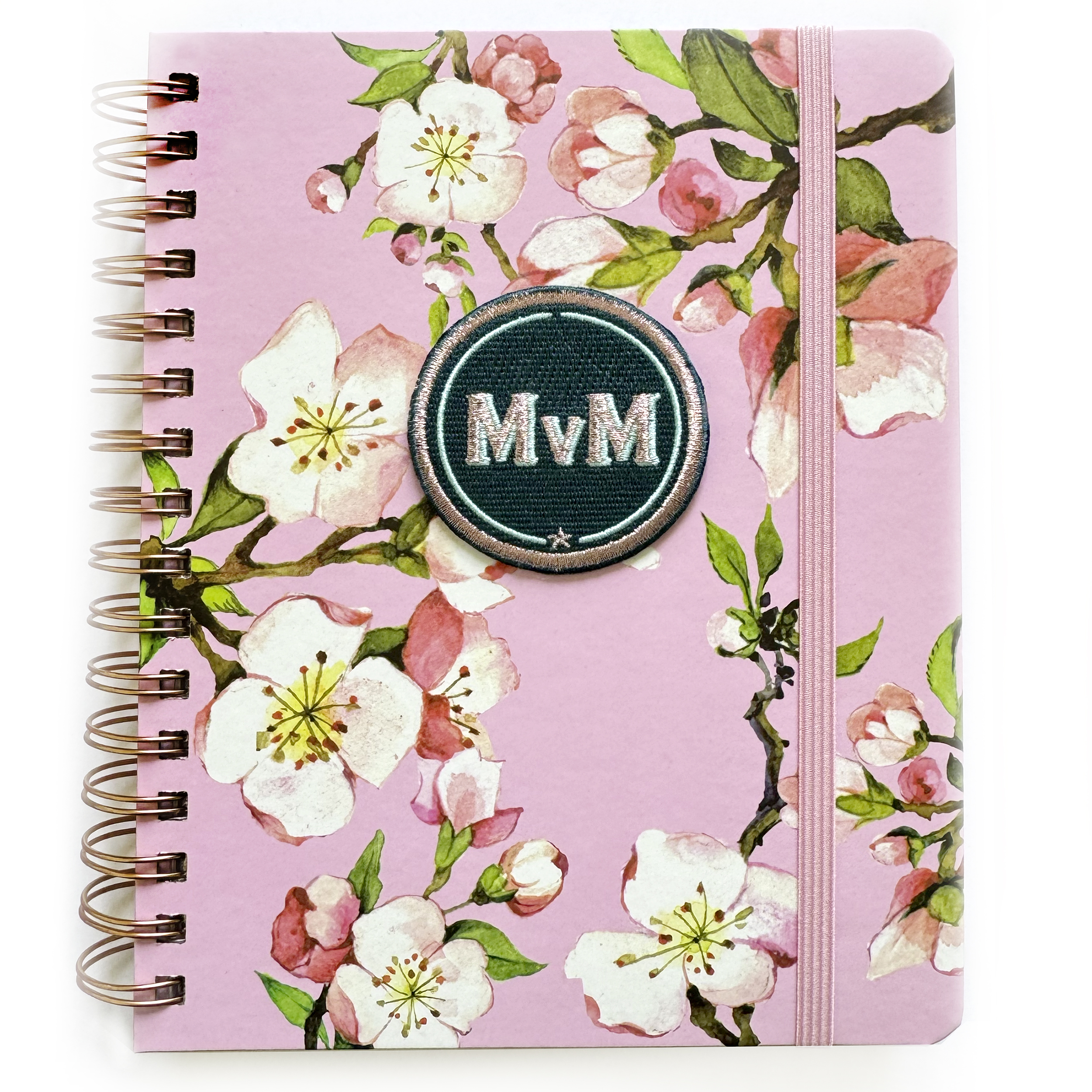 Ringbuch KIRSCHBLÜTE mit Initialen-Patch